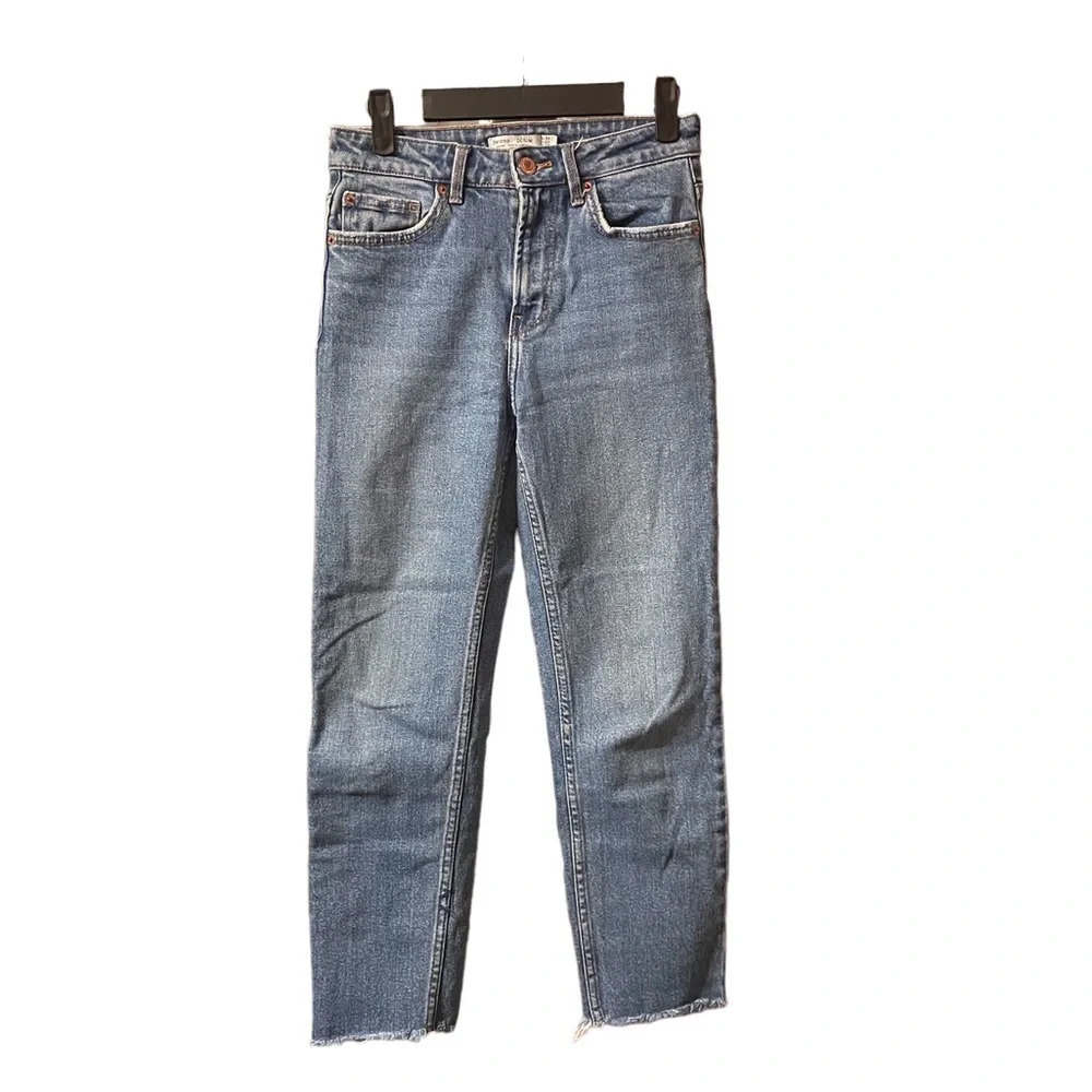 BERSHKA CLASSIC STRAIGHT CROPPED JEANS